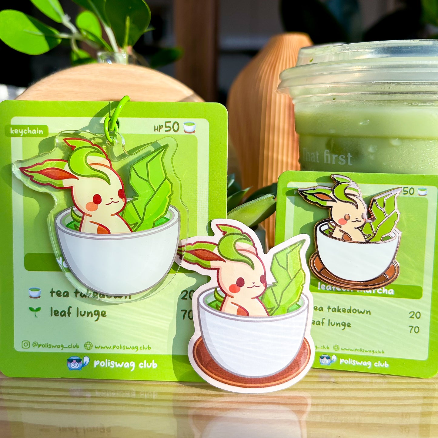 Leafeon Matcha Pin