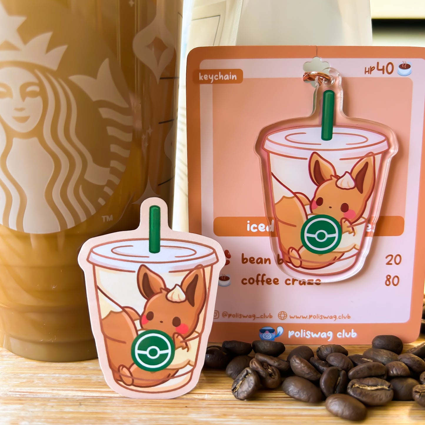 Eevee Iced Coffee Sticker