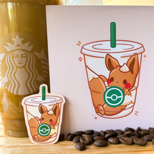 Eevee Iced Coffee Art Print