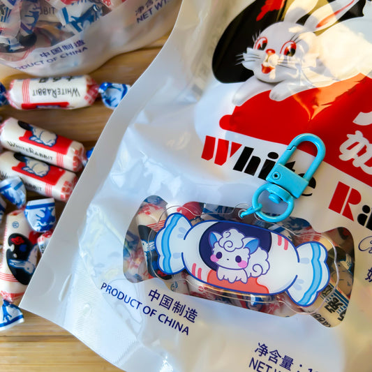 Vulpix White Rabbit Candy Keychain