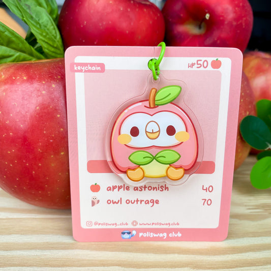 Rowlet Apple Keychain