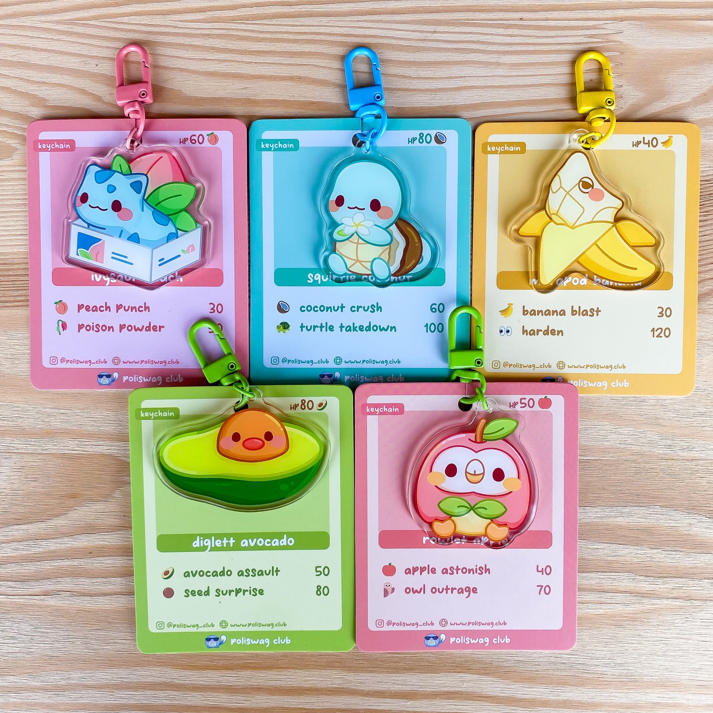 Rowlet Apple Keychain