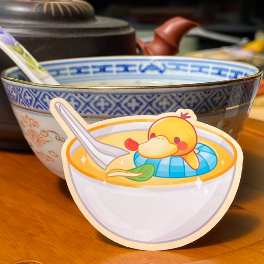 Psyduck Soup Bowl Sticker