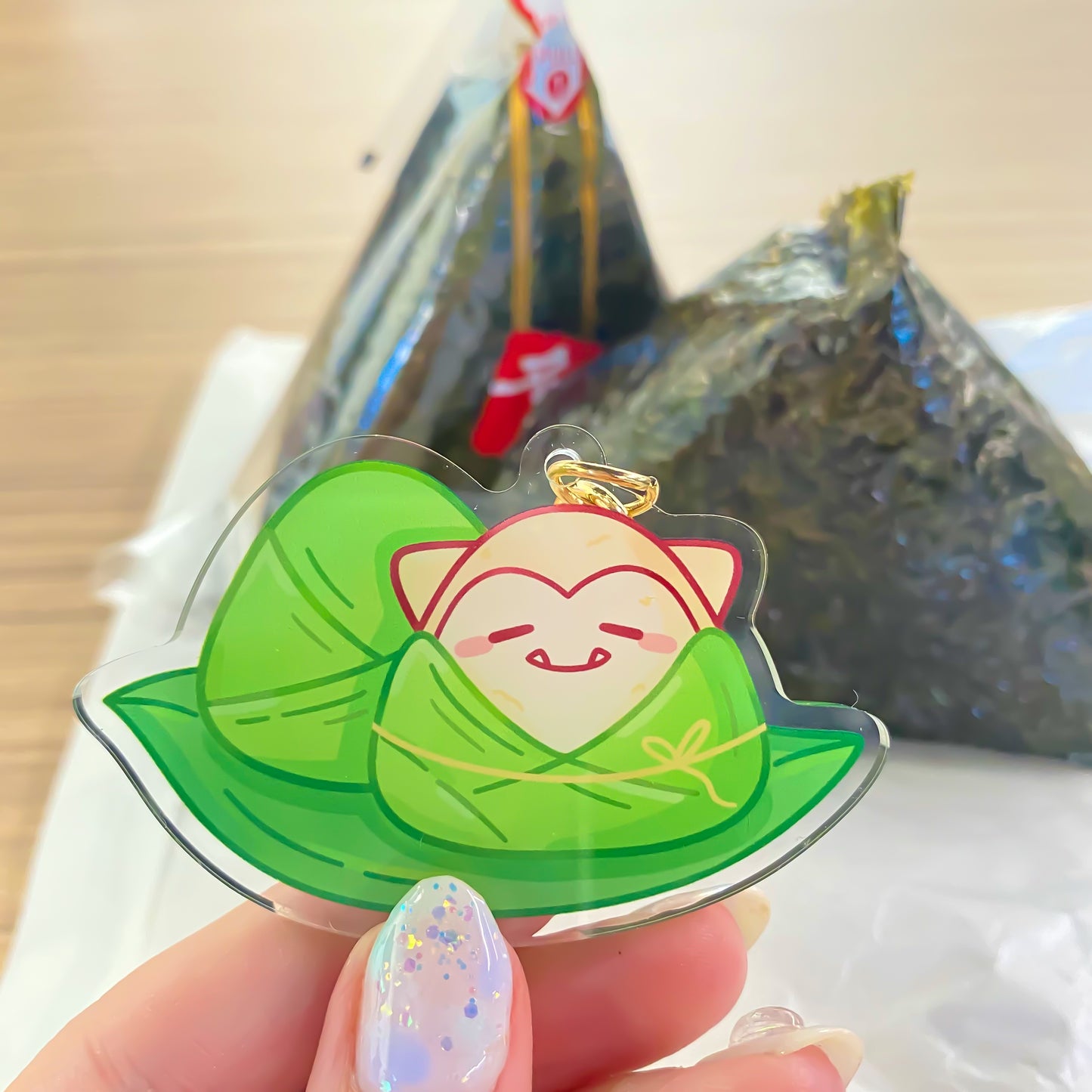 Snorlax Onigiri Rice Keychain