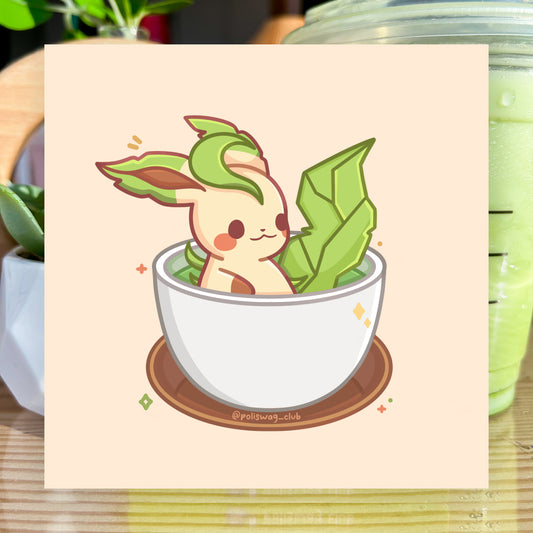 Leafeon Matcha Art Print