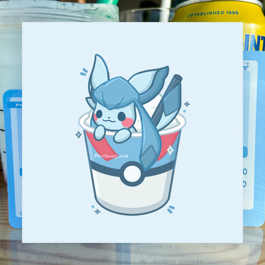 Glaceon Slushie Art Print