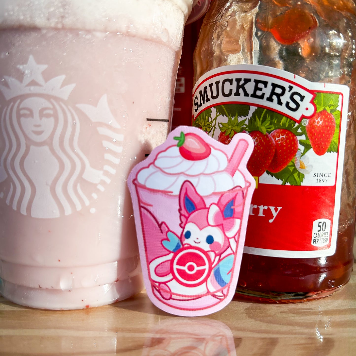 Sylveon Strawberry Frappe Sticker