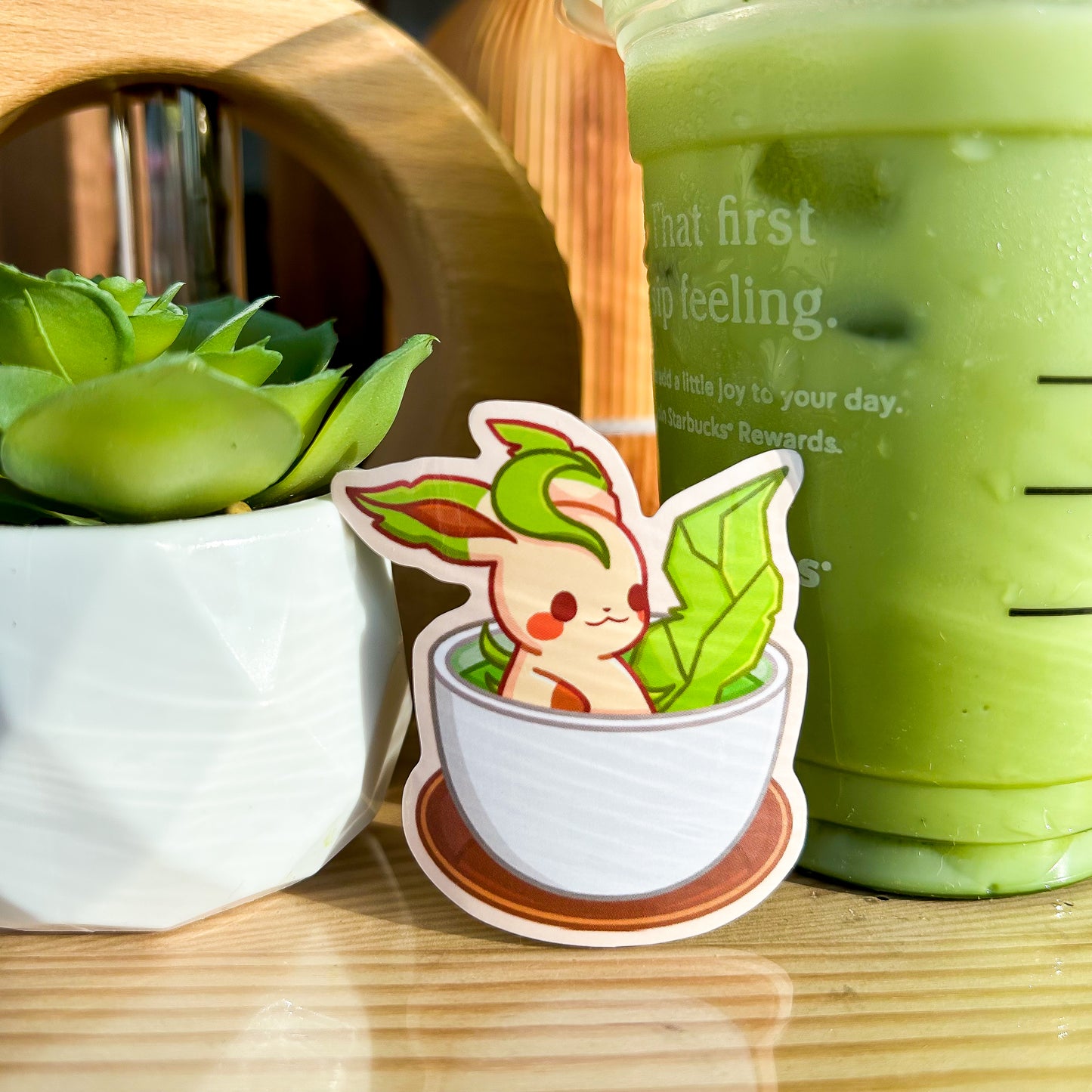 Leafeon Matcha Sticker