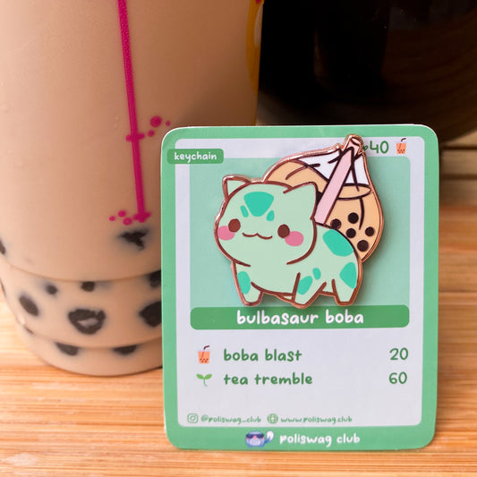 Bulbasaur Boba Milk Tea Pin
