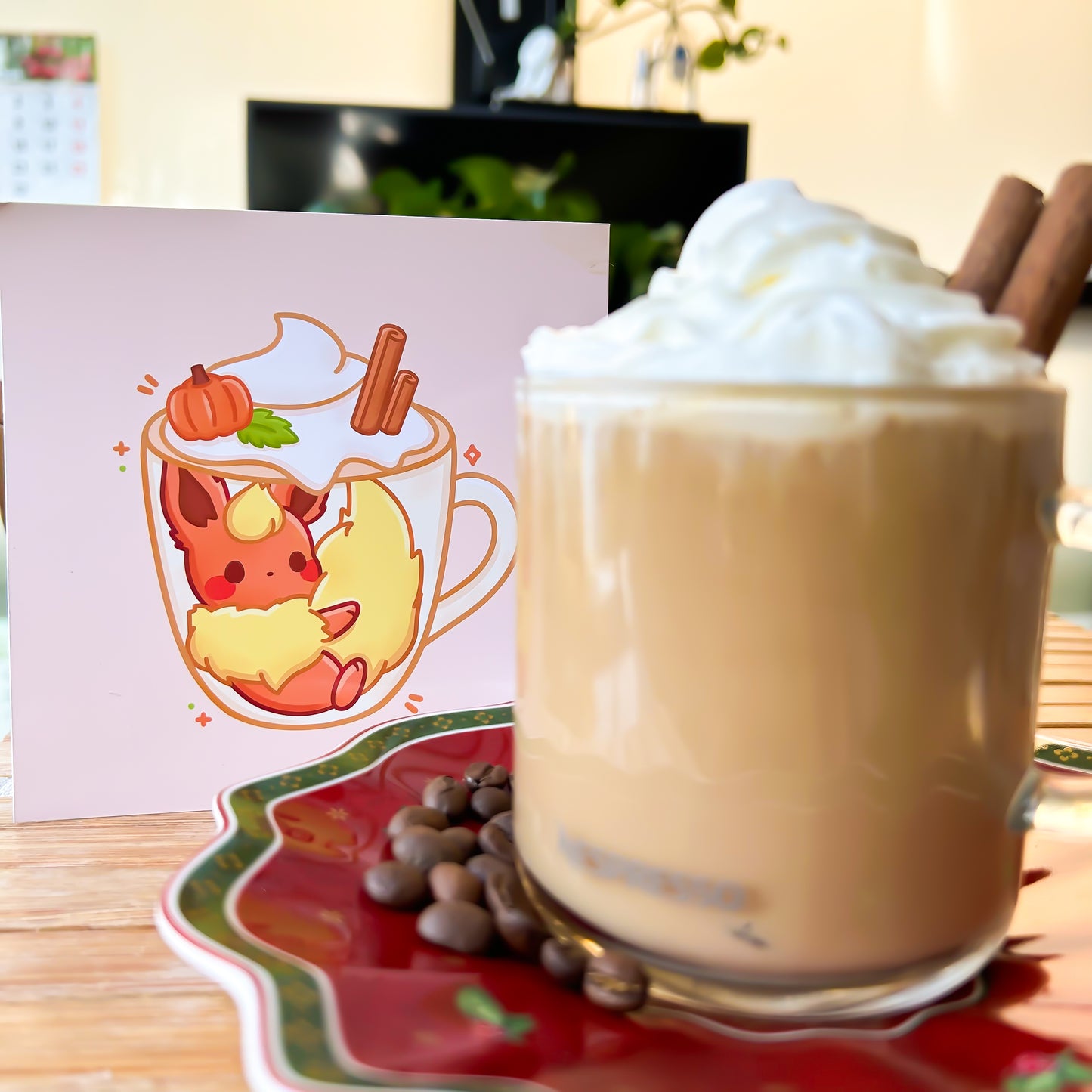 Flareon Pumpkin Spice Latte Art Print