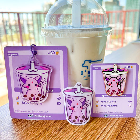 Espeon Taro Boba Keychain