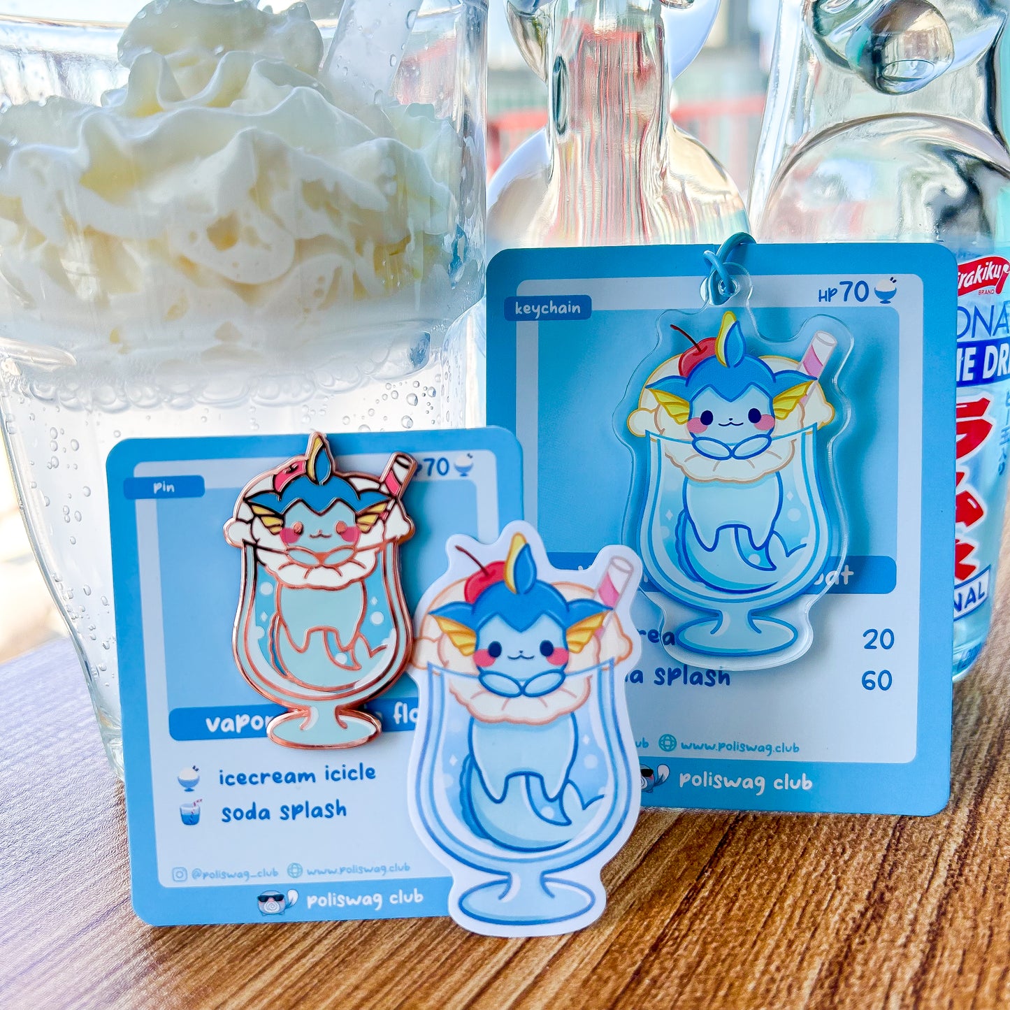 Vaporeon Ramune Float Sticker