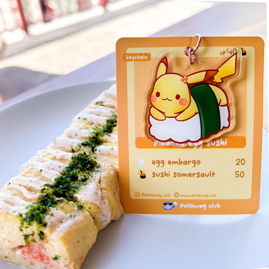 Pikachu Tamago Sushi Keychain