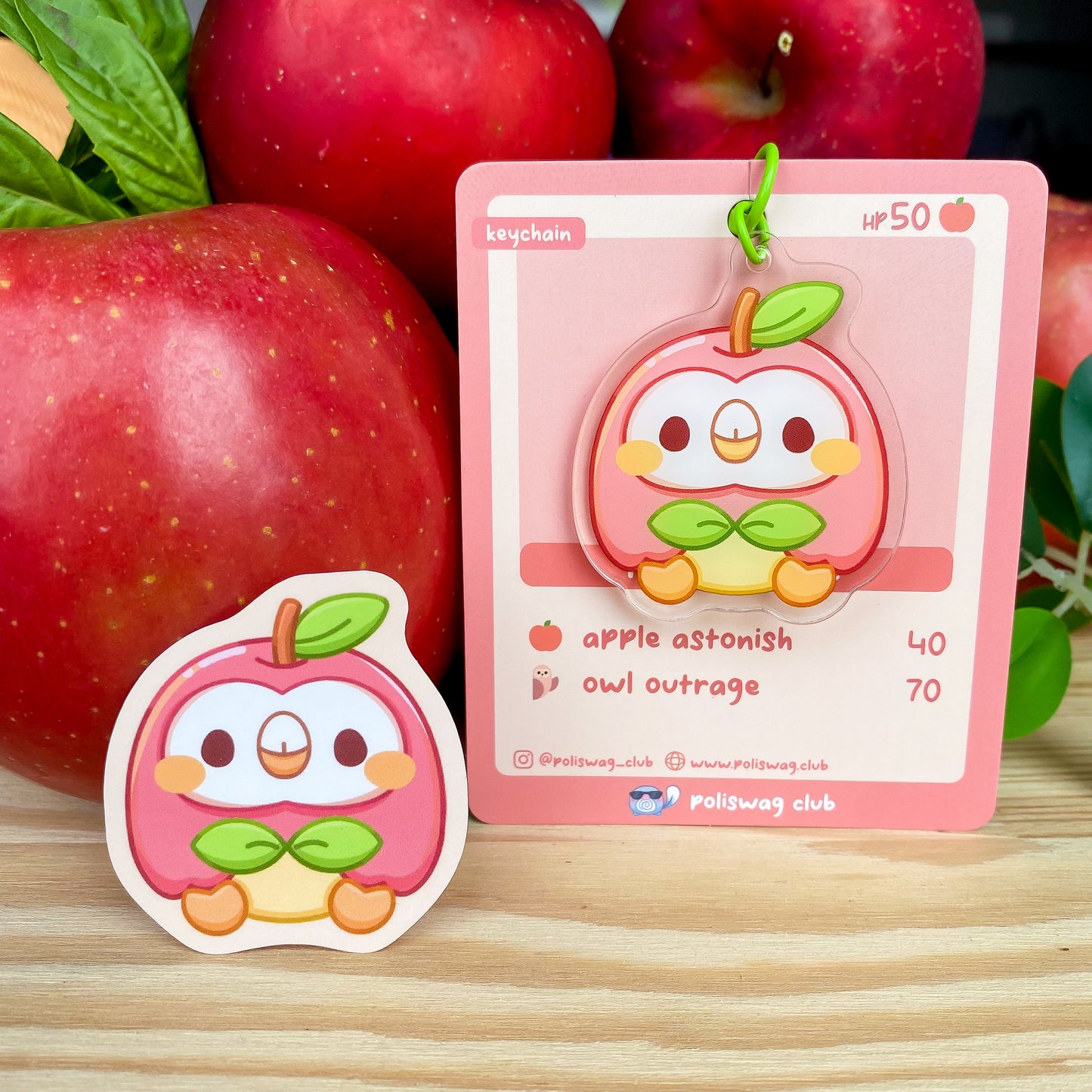 Rowlet Apple Sticker