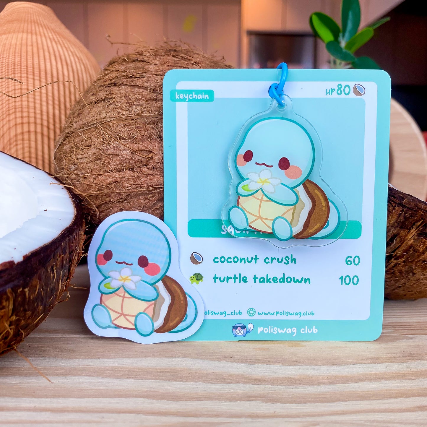 Squirtle Coconut Sticker