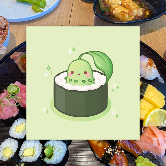 Chikorita Cucumber Sushi Art Print