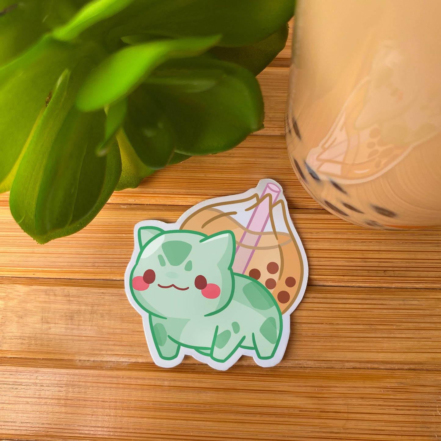 Bulbasaur Boba Milk Tea Sticker