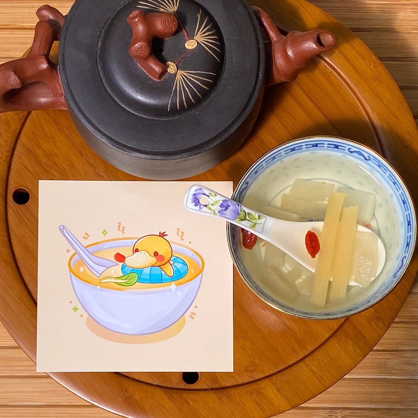 Psyduck Soup Bowl Art Print