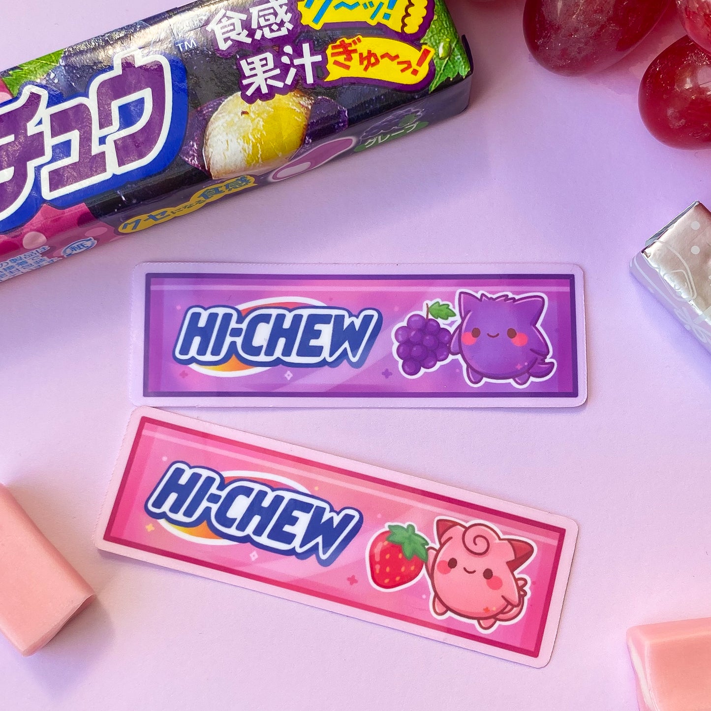 Hichew Gengar & Clefairy Art Print