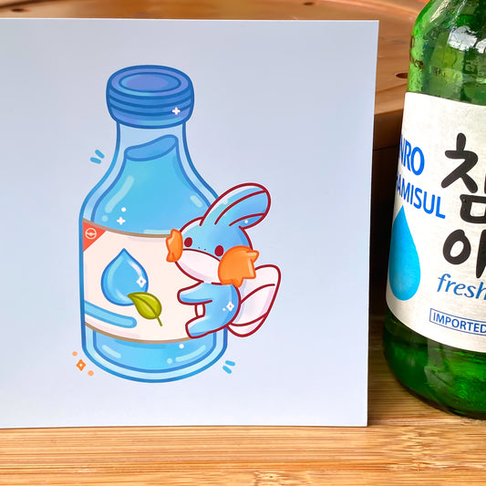 Mudkip Clear Soju Art Print