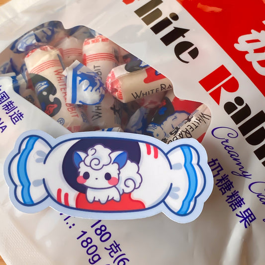 Vulpix White Rabbit Candy Sticker