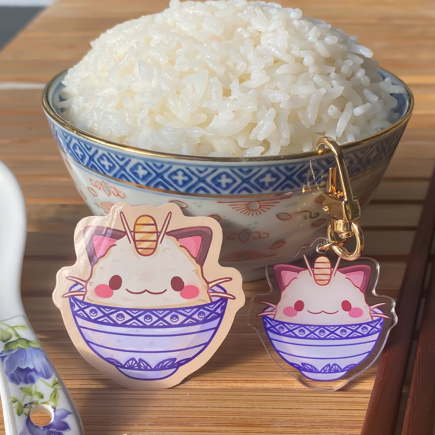 Meowth Rice Bowl Sticker