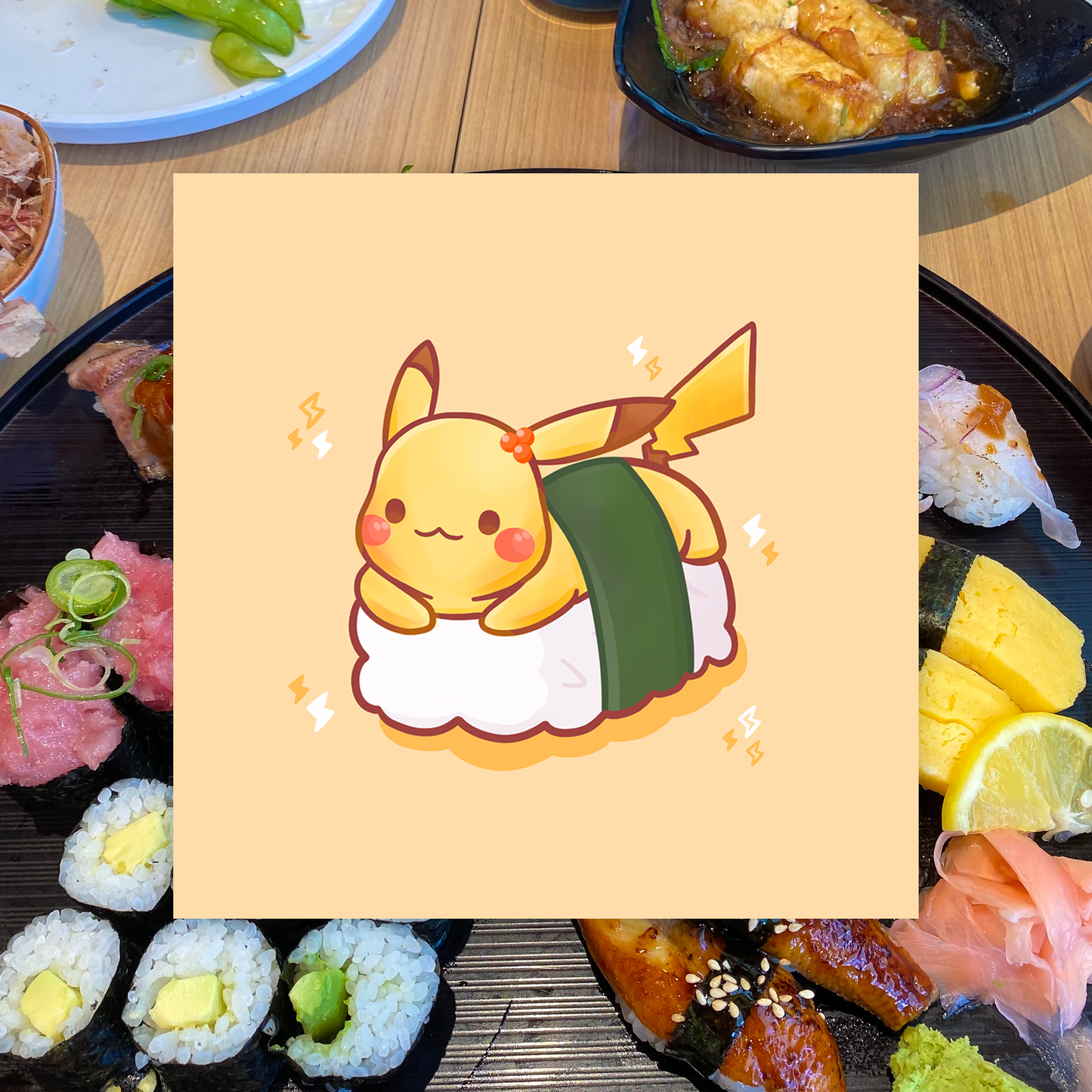 Pikachu Tamago Sushi Sticker